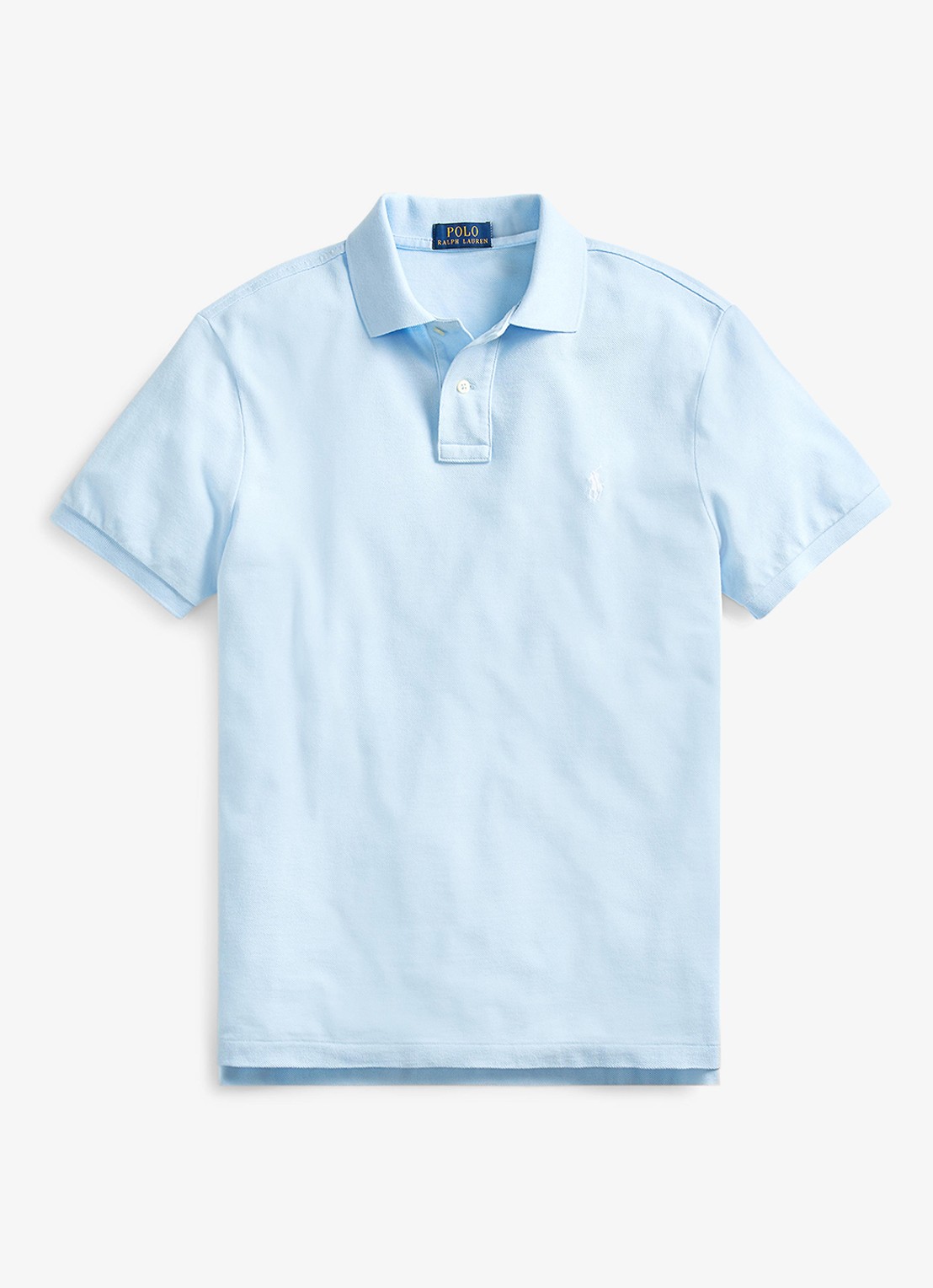 Ralph Lauren Custom slim fit polo van piqué katoen - voorkant 4 office blue / blauw
