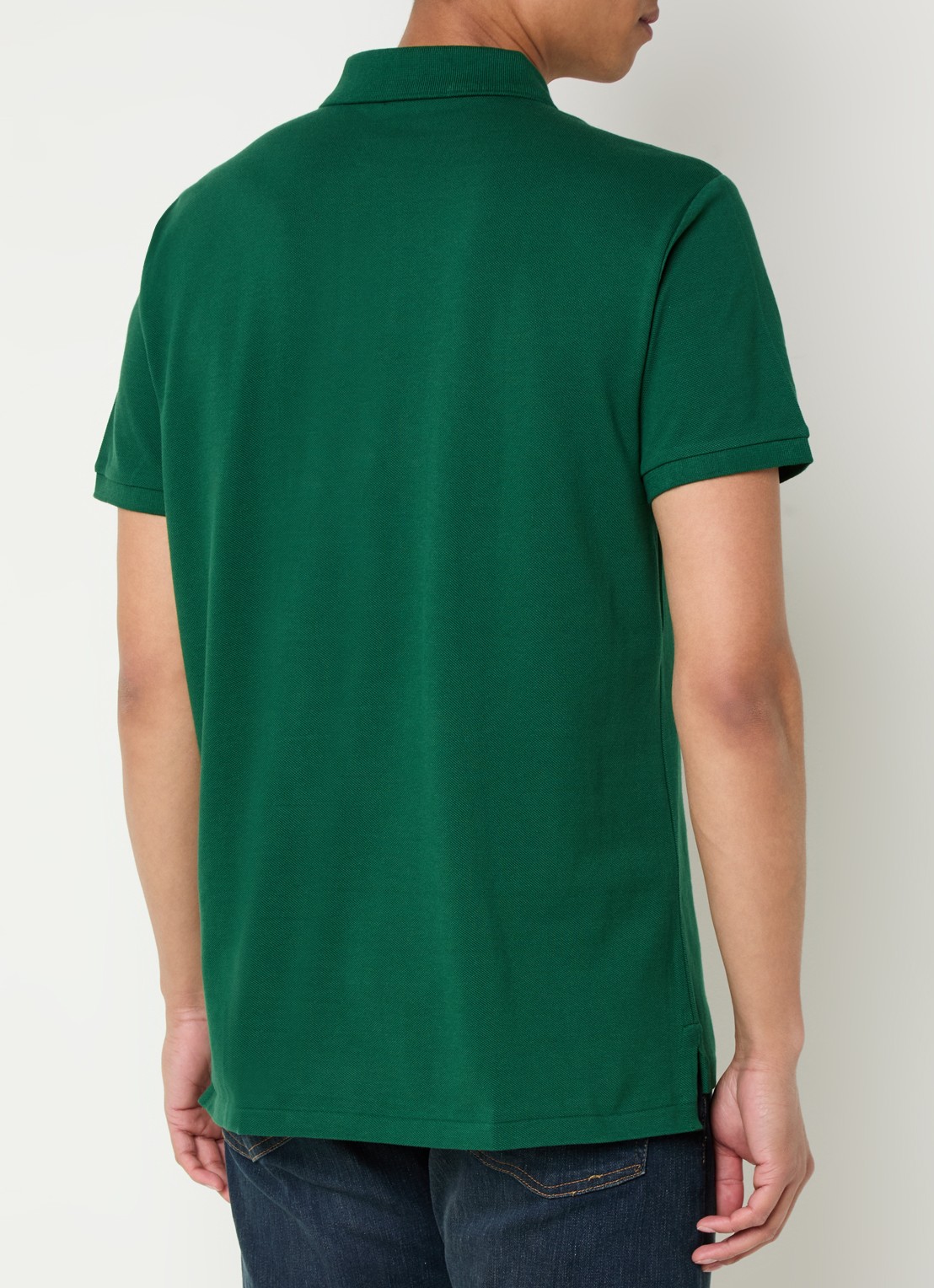 Ralph Lauren Custom slim fit polo van piqué katoen - achterkant 2 new forest / donkergroen