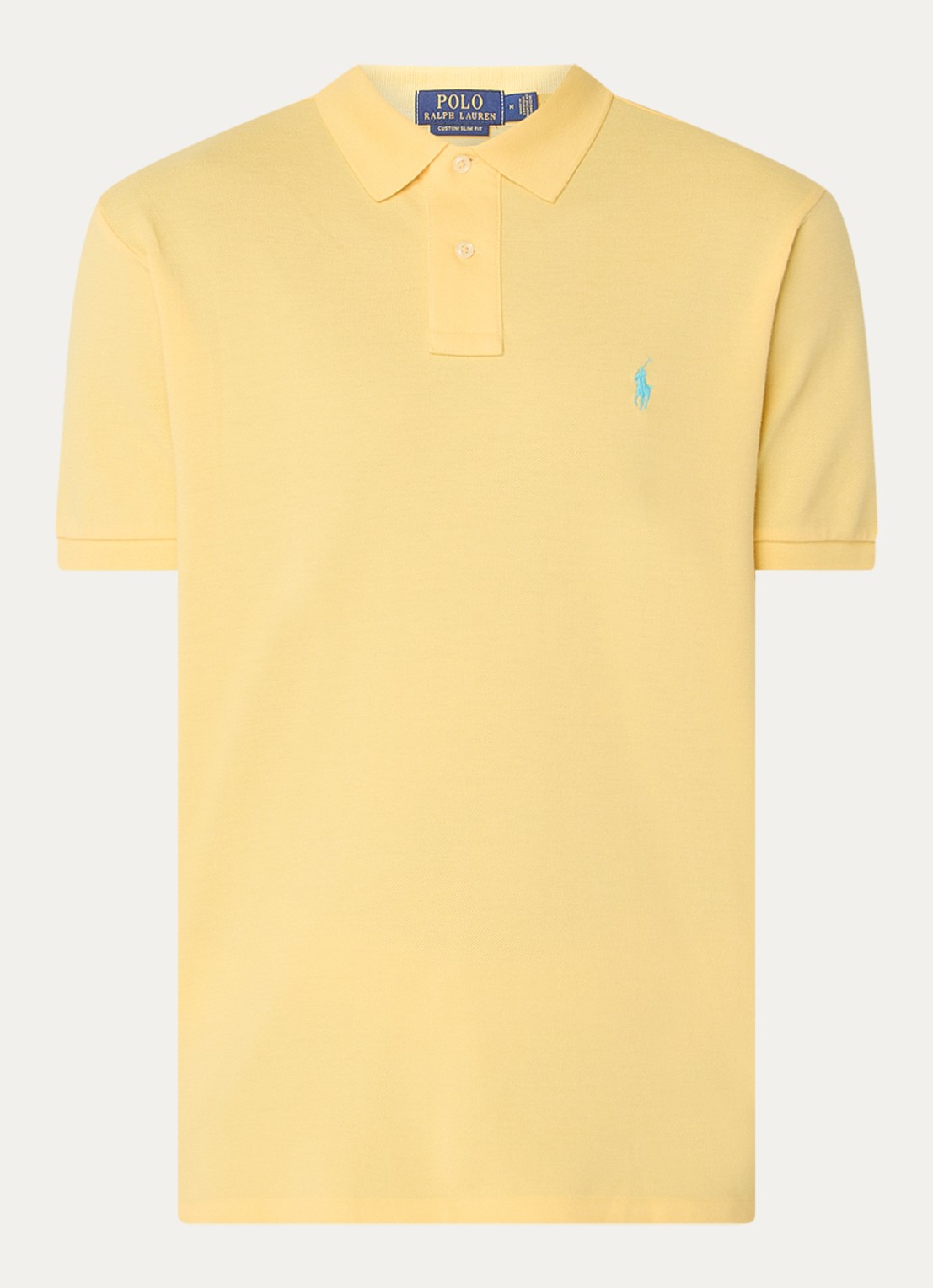 Ralph Lauren Custom slim fit polo van piqué katoen - voorkant corn yellow/c6103