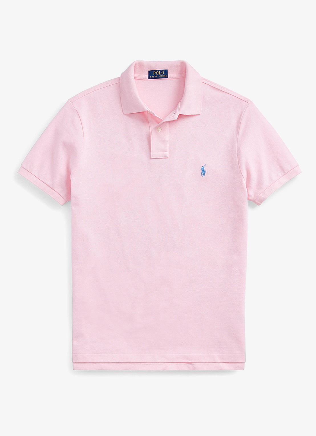 Ralph Lauren Custom slim fit polo van piqué katoen - voorkant carmel pink / lichtroze