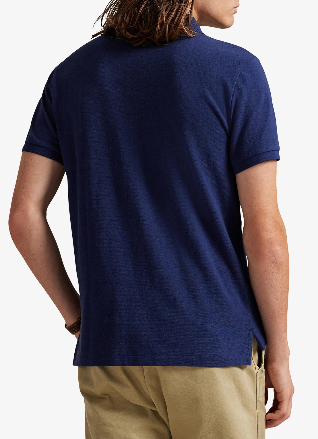 Ralph Lauren Custom slim fit polo van piqué katoen - achterkant newport navy / blauw