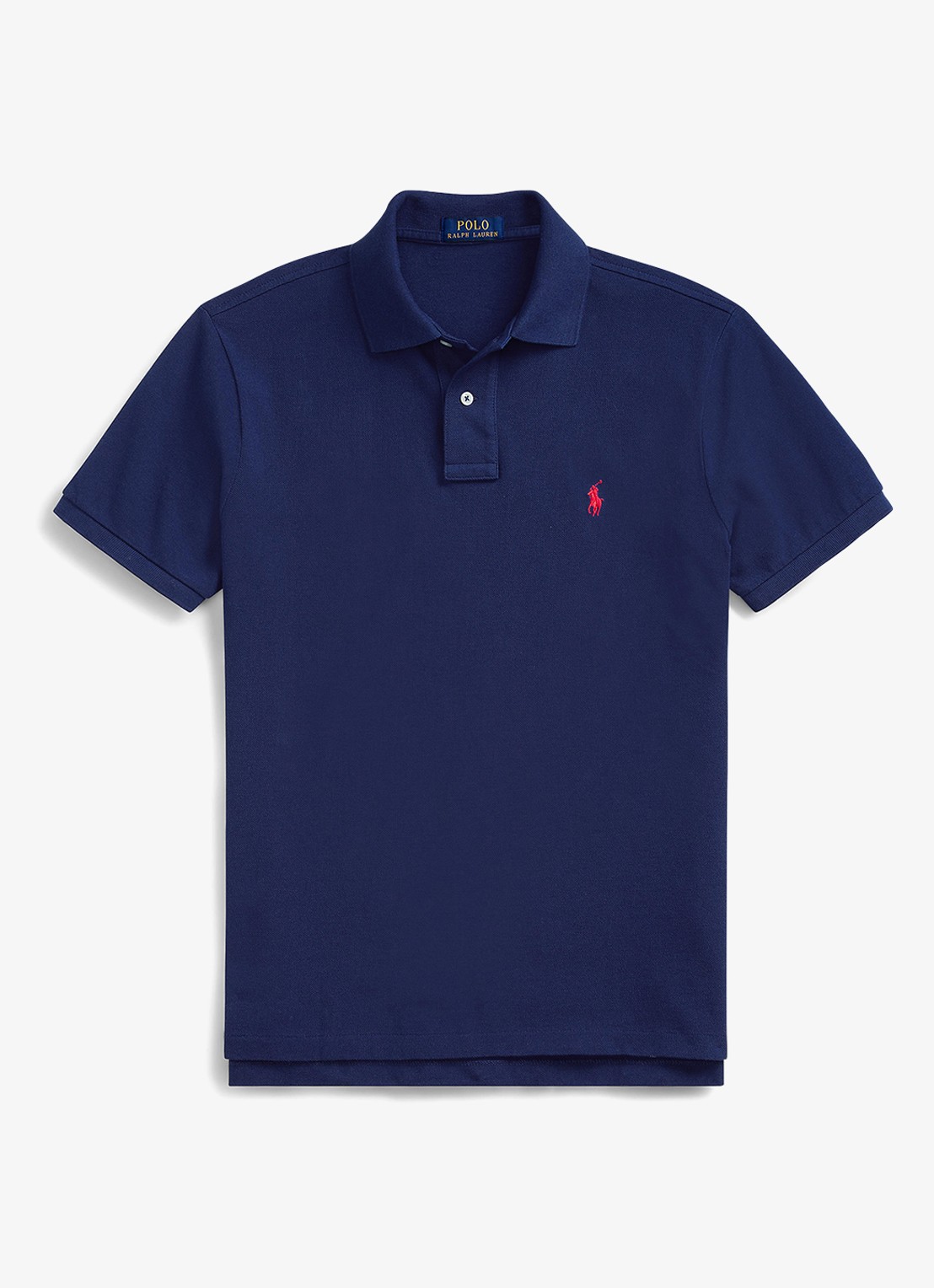 Ralph Lauren Custom slim fit polo van piqué katoen - voorkant 4 newport navy / blauw