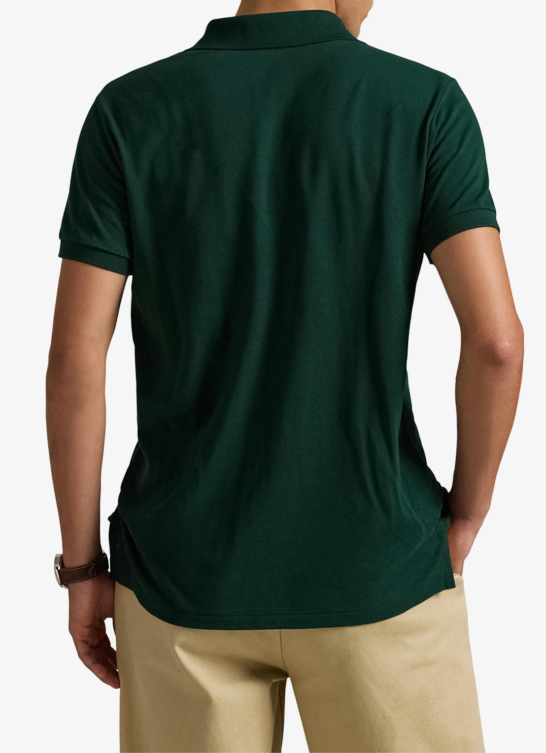 Ralph Lauren Custom slim fit polo van piqué katoen - achterkant 5 college green / groen