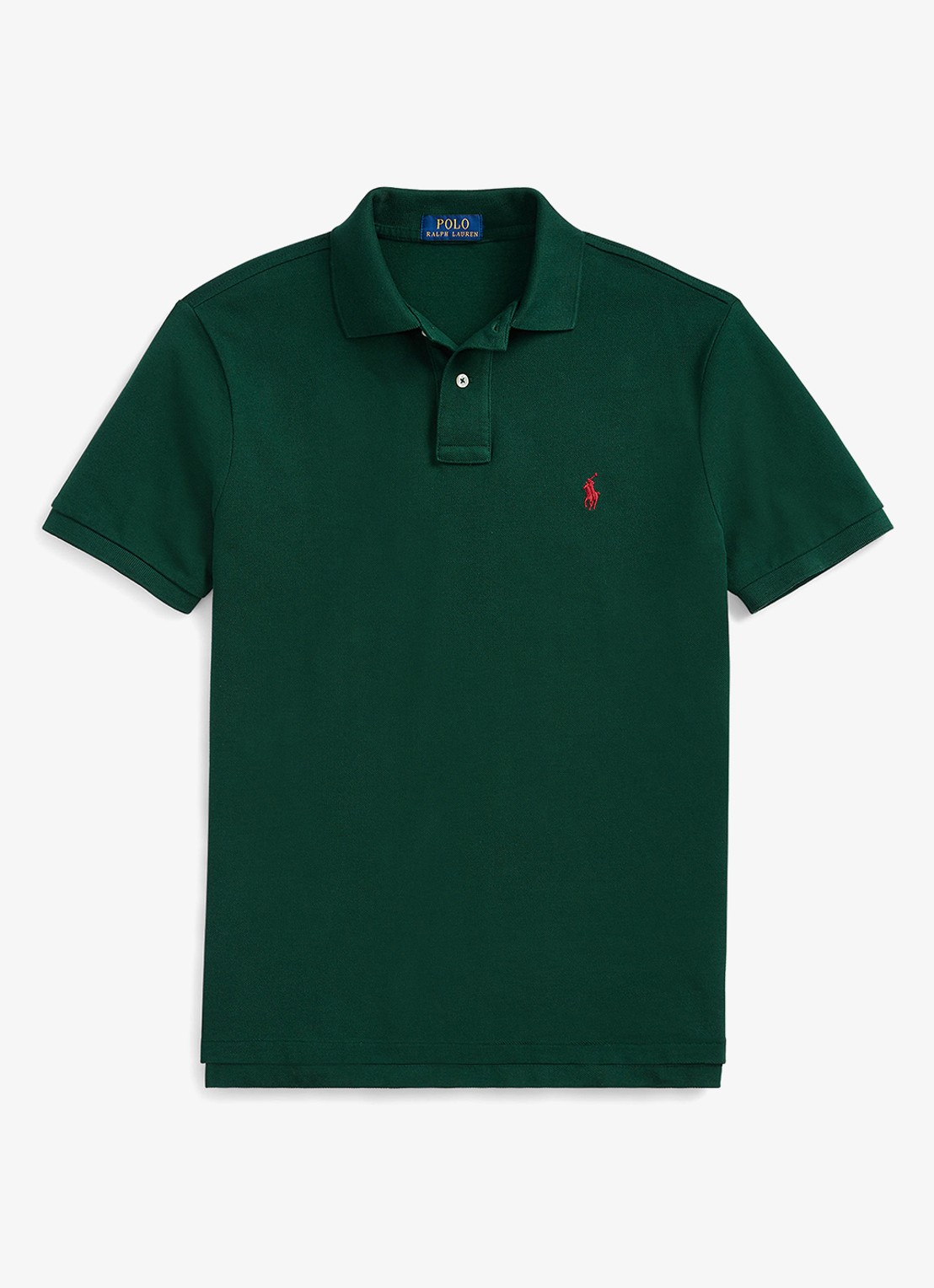 Ralph Lauren Custom slim fit polo van piqué katoen - voorkant 3 college green / groen
