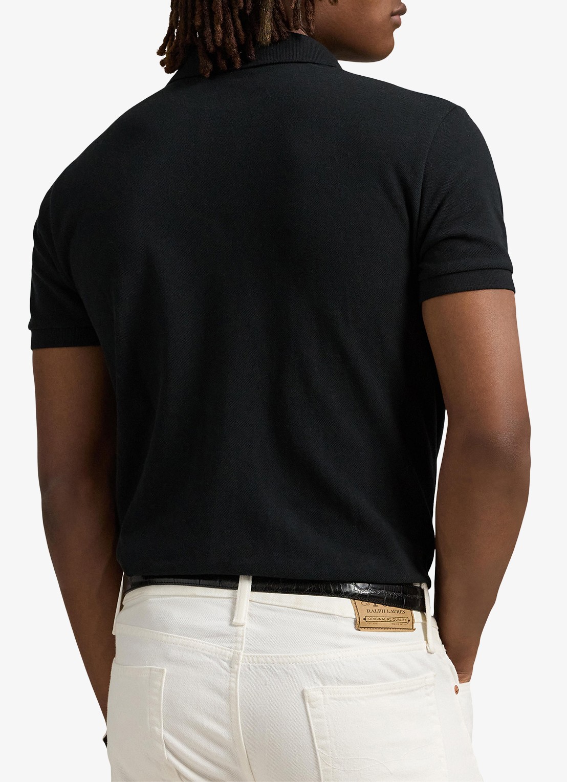 Ralph Lauren Custom slim fit polo van piqué katoen - achterkant 5 polo black/c3870