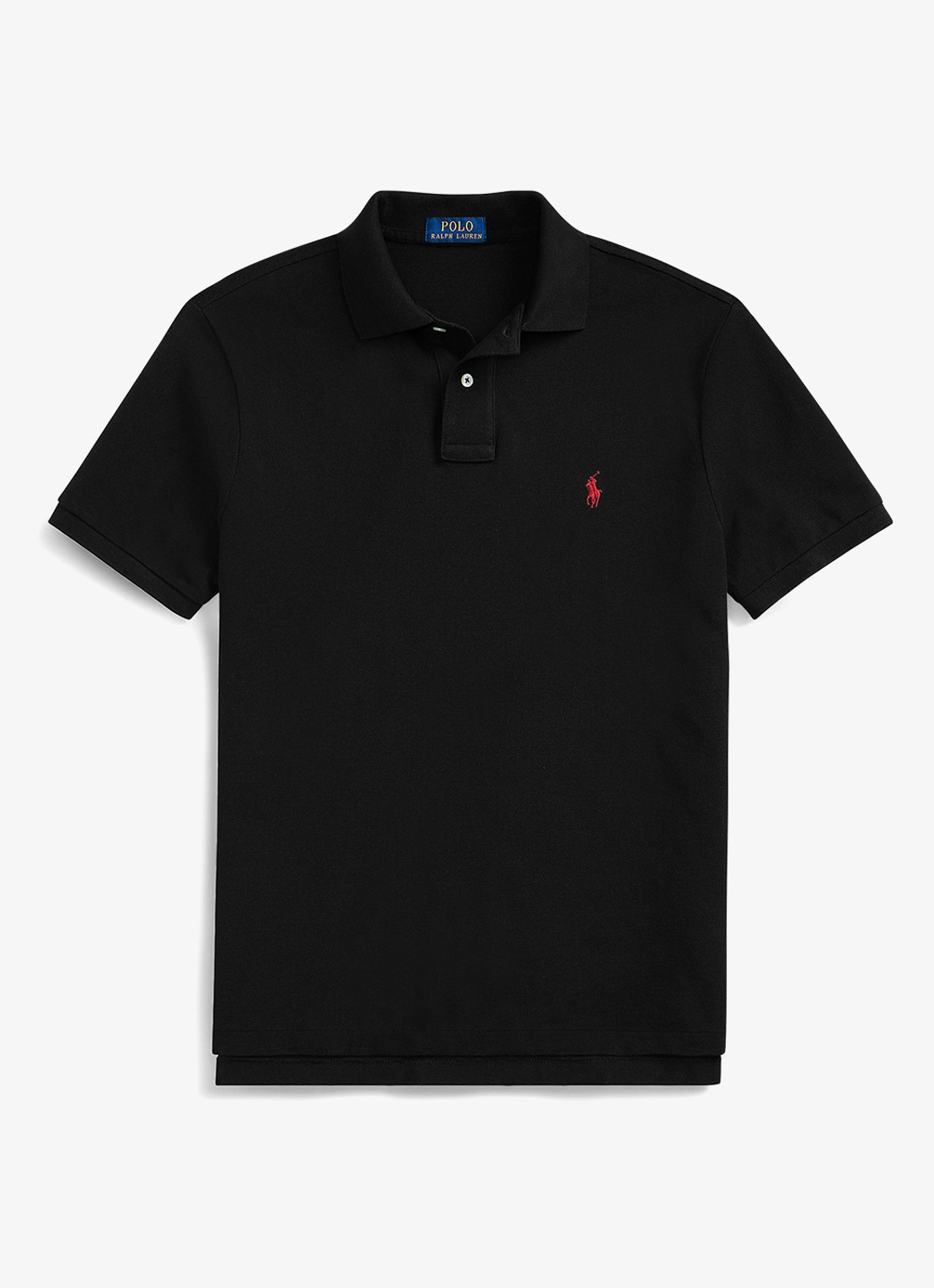 Ralph Lauren Custom slim fit polo van piqué katoen - voorkant polo black/c3870