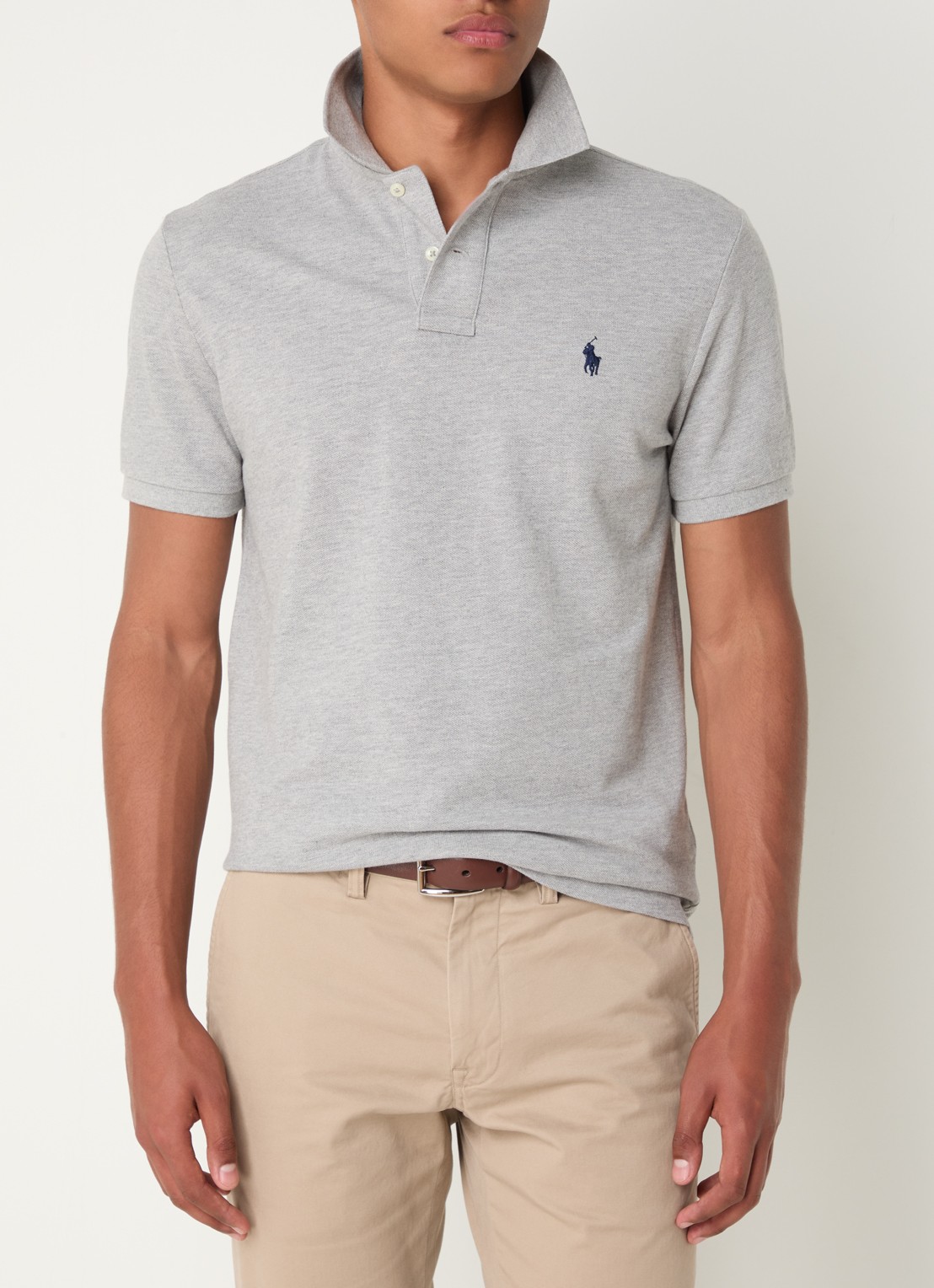 Ralph Lauren Custom slim fit polo van piqué katoen - detail 3 andover heather/c7927