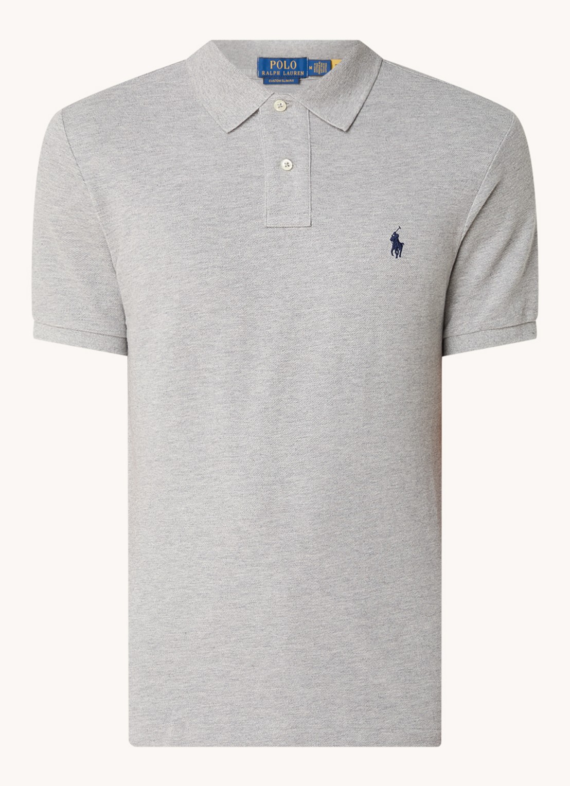 Ralph Lauren Custom slim fit polo van piqué katoen - voorkant andover heather/c7927
