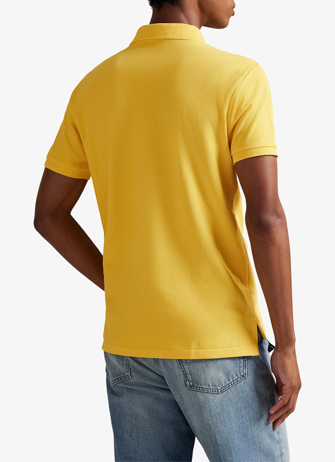 Ralph Lauren Custom slim fit polo van piqué katoen - achterkant 4 yellowfin/c7370