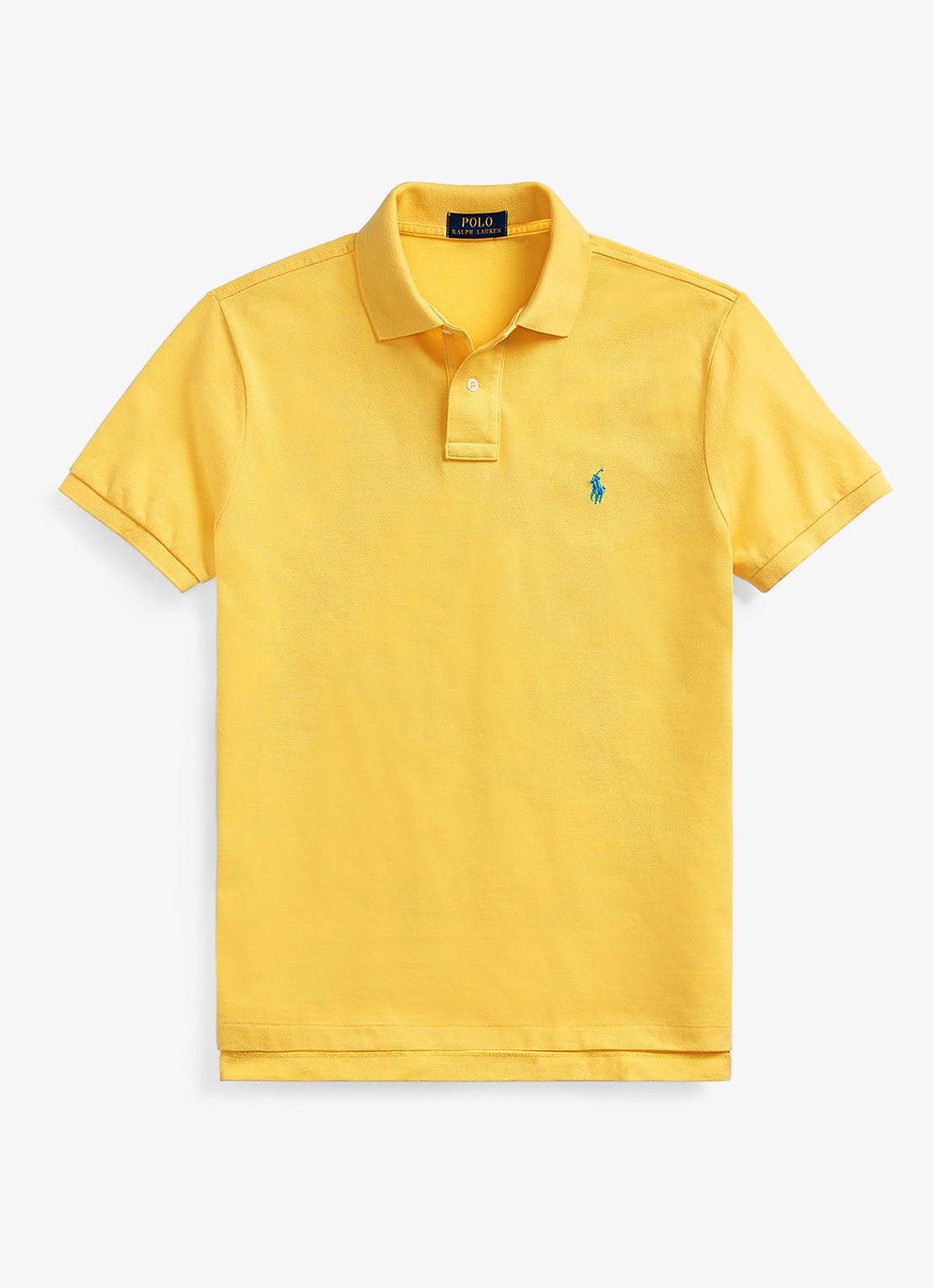Ralph Lauren Custom slim fit polo van piqué katoen - voorkant yellowfin/c7370