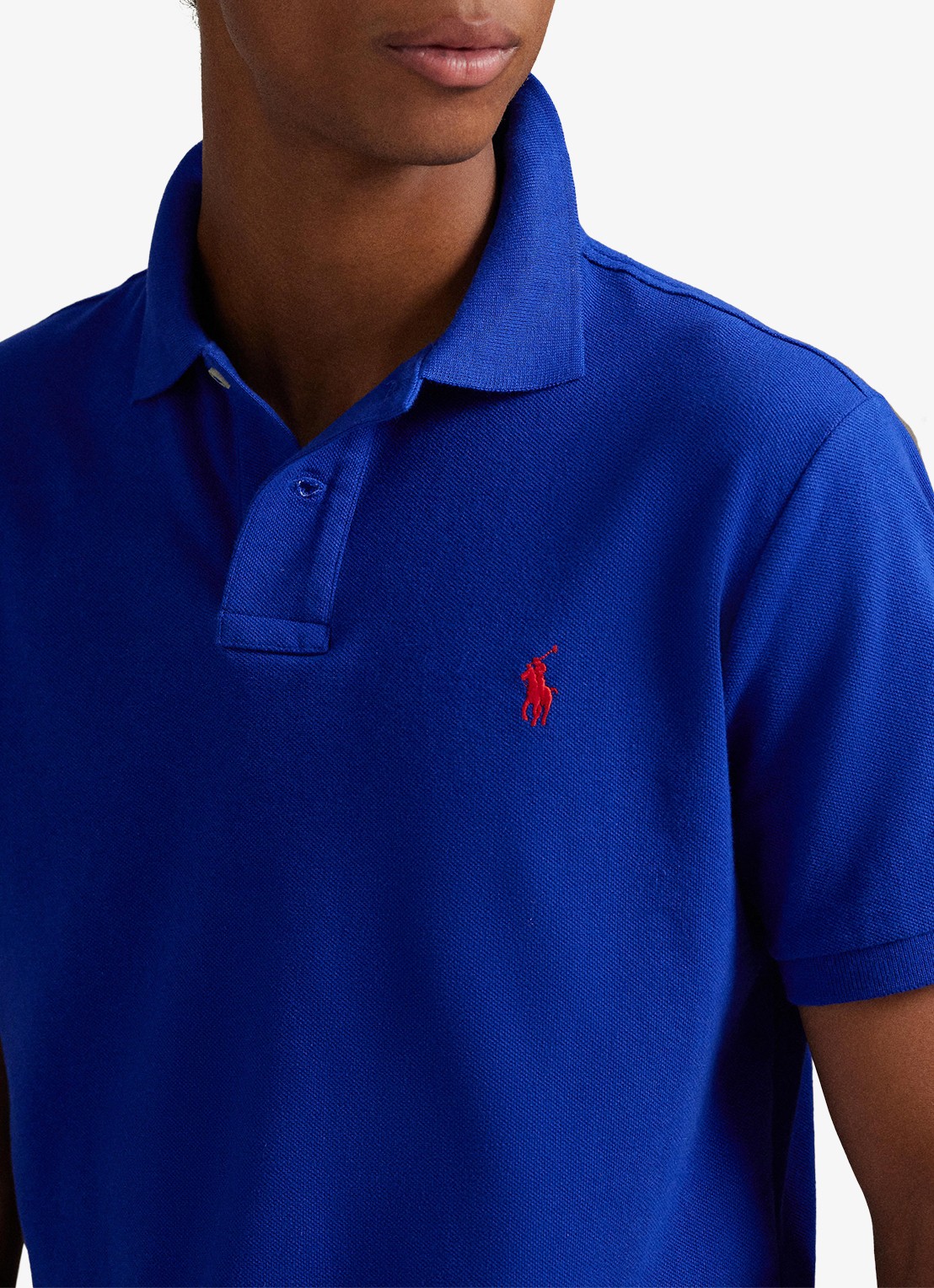 Ralph Lauren Custom slim fit polo van piqué katoen - detail 6 heritage royal/c3870