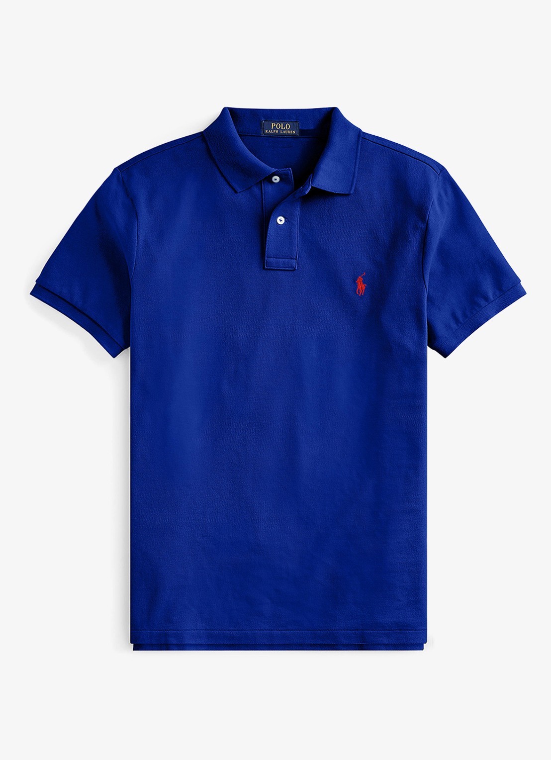 Ralph Lauren Custom slim fit polo van piqué katoen - voorkant 2 heritage royal/c3870