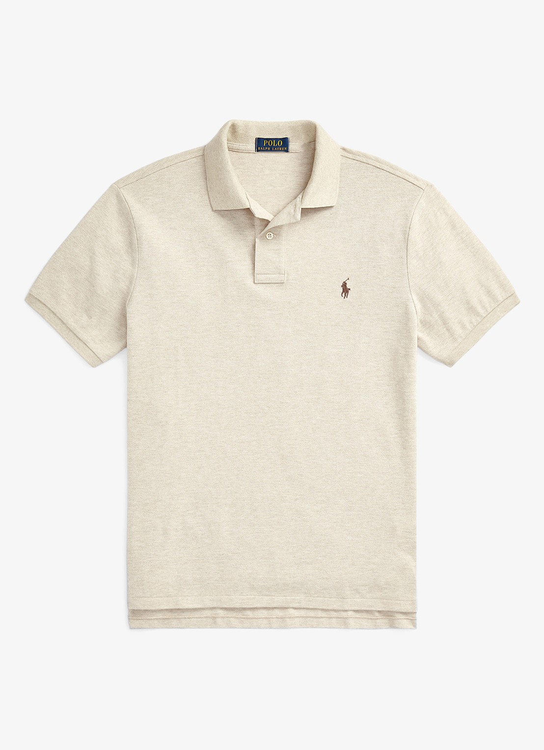Ralph Lauren Custom slim fit polo van piqué katoen - voorkant 3 beige