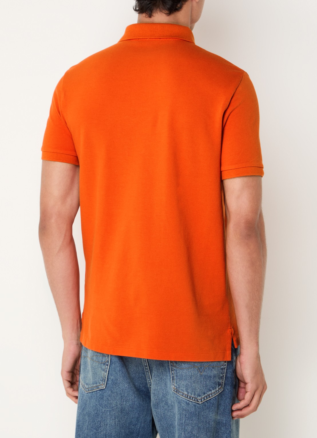 Ralph Lauren Custom slim fit polo van piqué katoen - achterkant 2 college orange / oranje