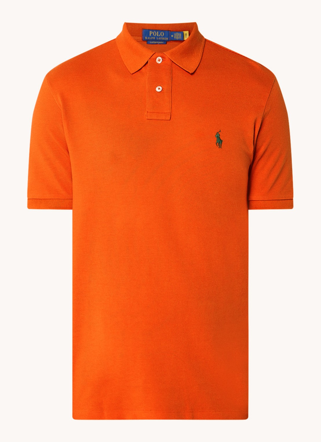 Ralph Lauren Custom slim fit polo van piqué katoen - voorkant 3 college orange / oranje