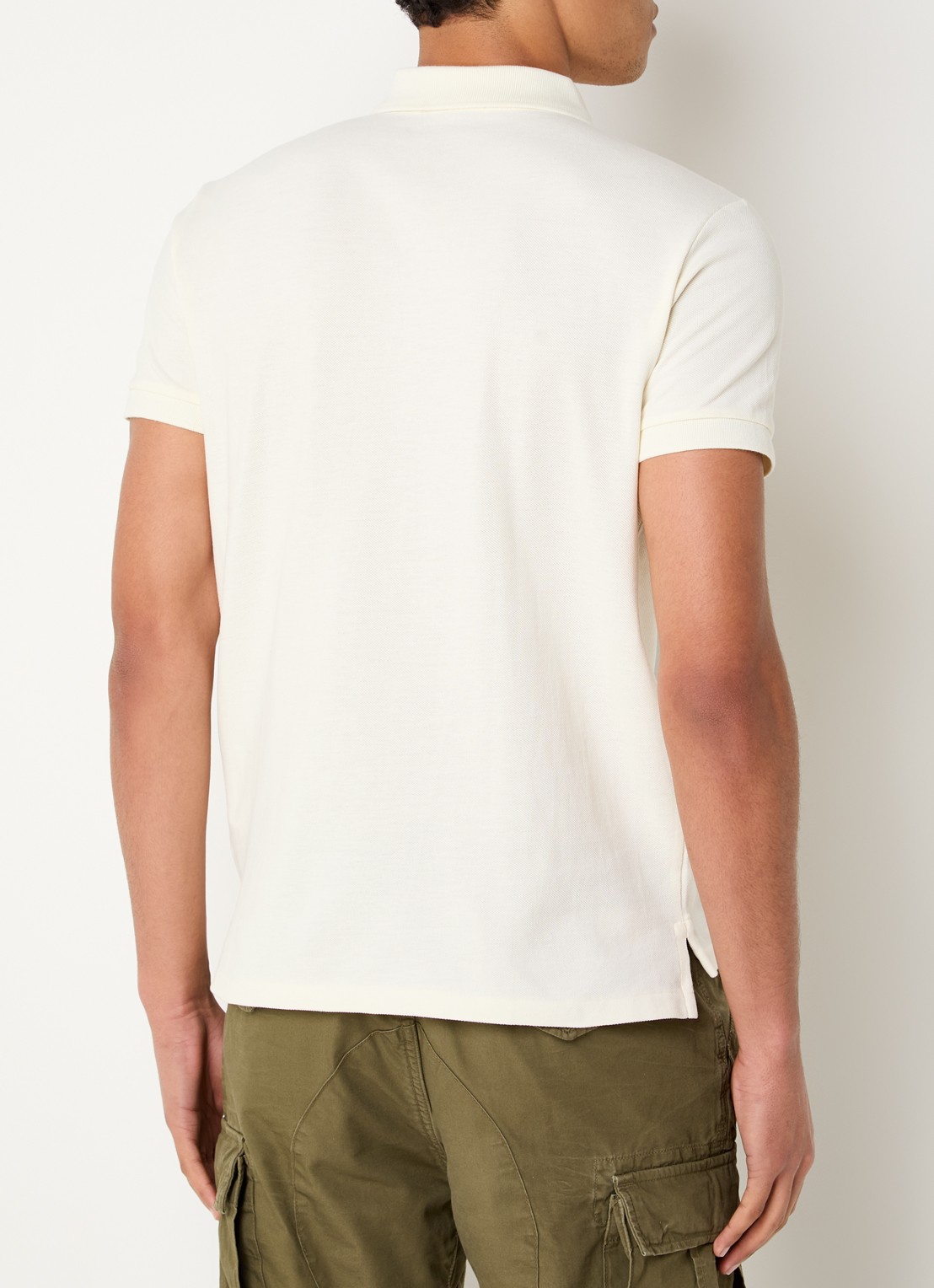 Ralph Lauren Custom slim fit polo van piqué katoen - achterkant 5 parchment cream / beige
