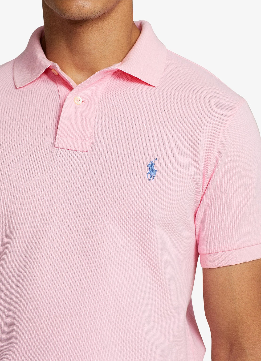 Ralph Lauren Custom slim fit polo van piqué katoen - detail 9 carmel pink / lichtroze