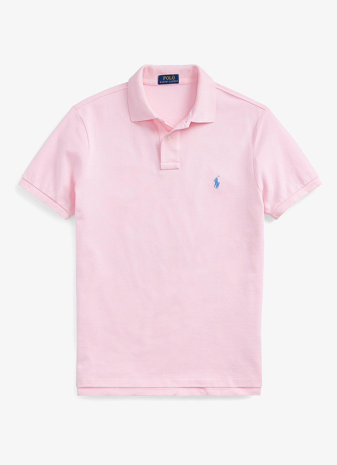 Ralph Lauren Custom slim fit polo van piqué katoen - voorkant 3 carmel pink / lichtroze