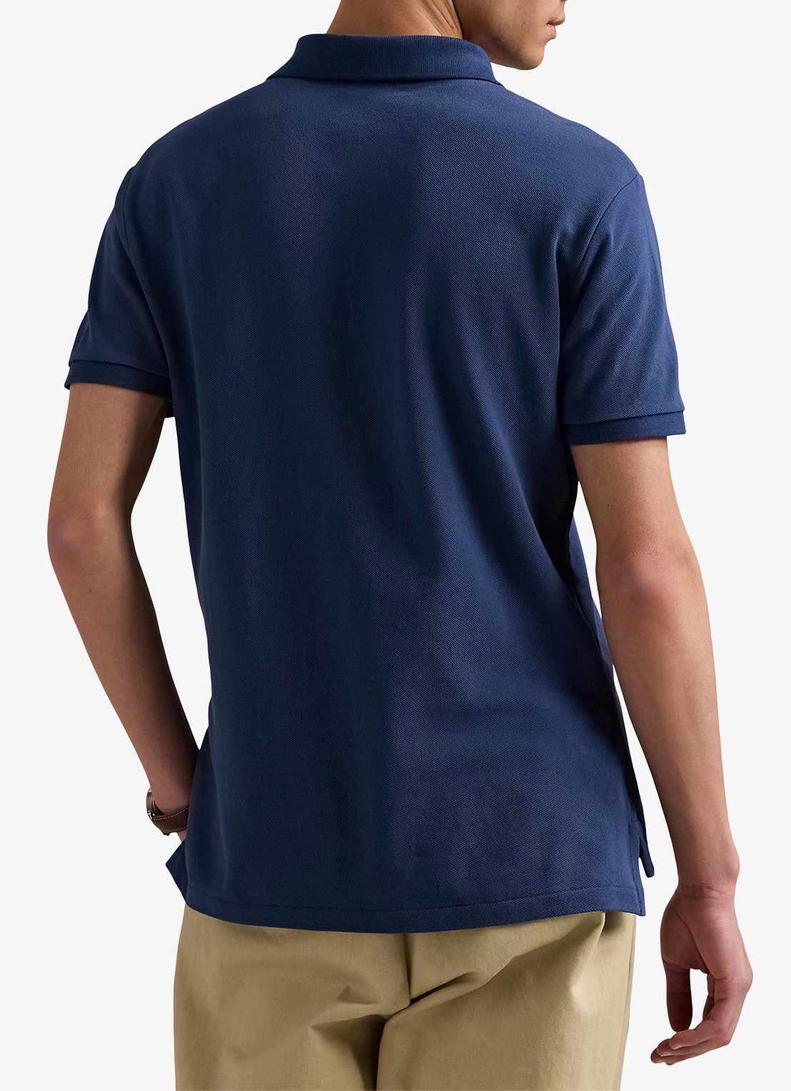 Ralph Lauren Custom slim fit polo van piqué katoen - achterkant 5 rustic navy / donkerblauw