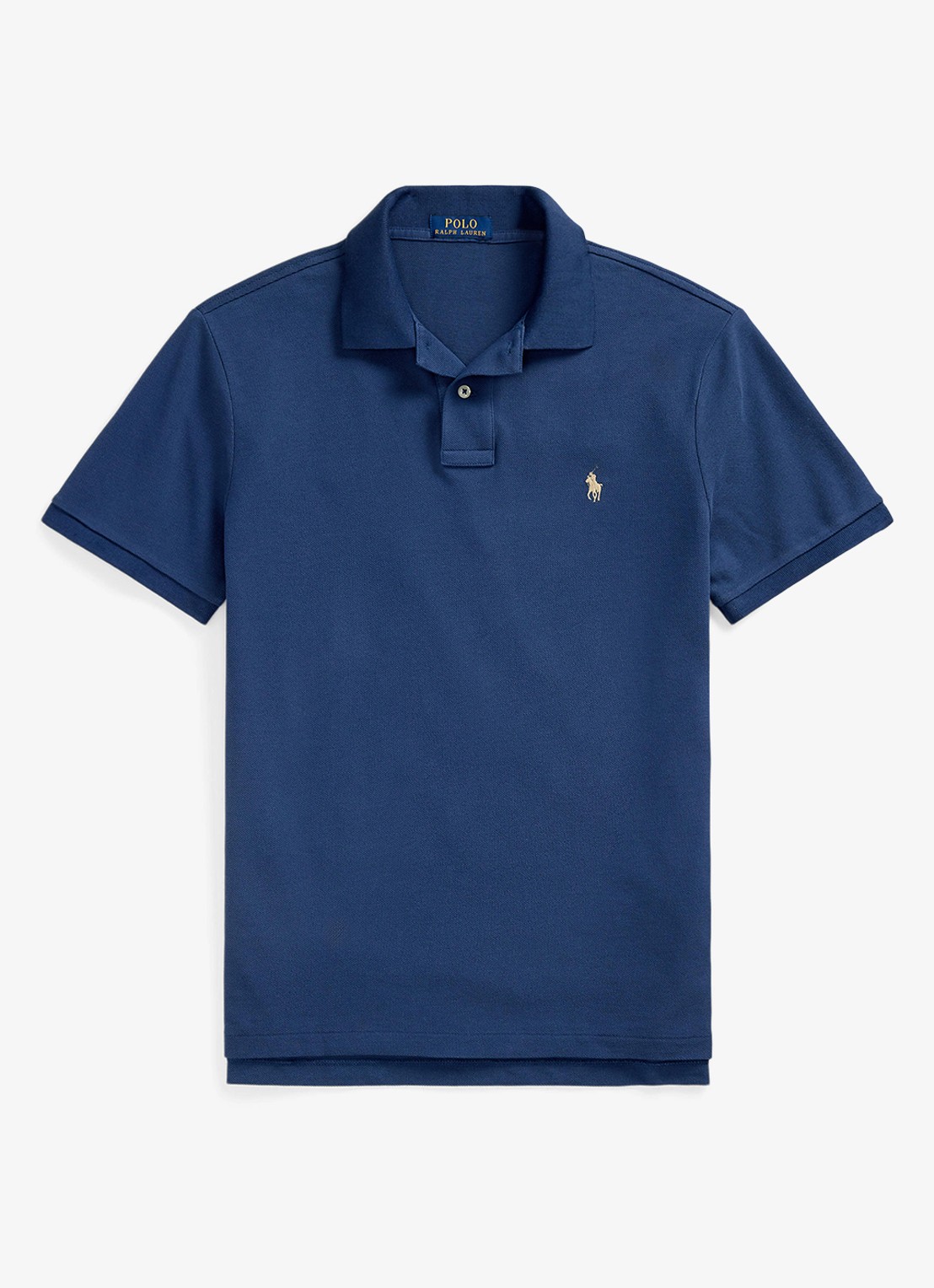 Ralph Lauren Custom slim fit polo van piqué katoen - voorkant rustic navy / donkerblauw