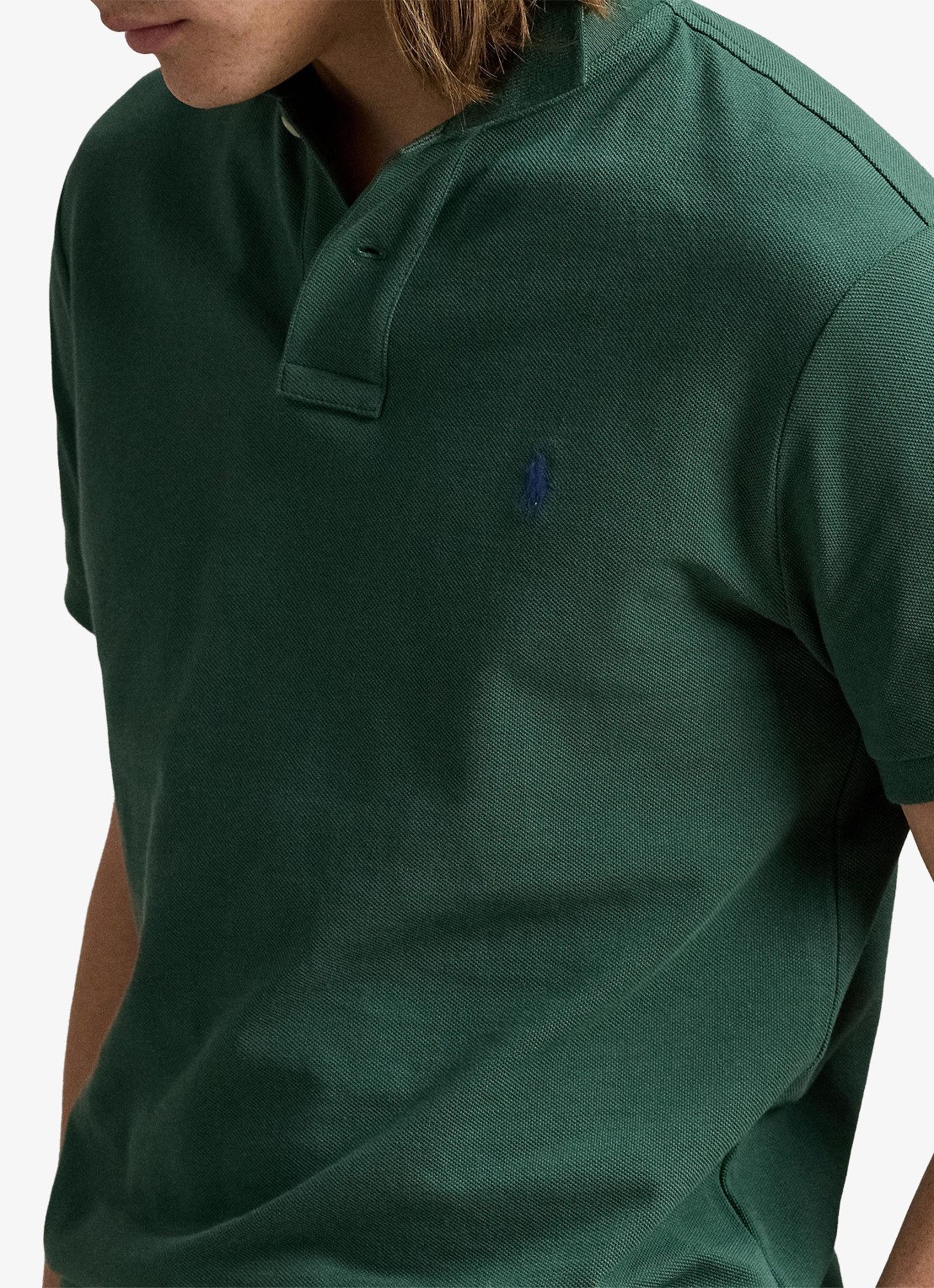 Ralph Lauren Custom slim fit polo van piqué katoen - detail 2 washed forest / donkergroen