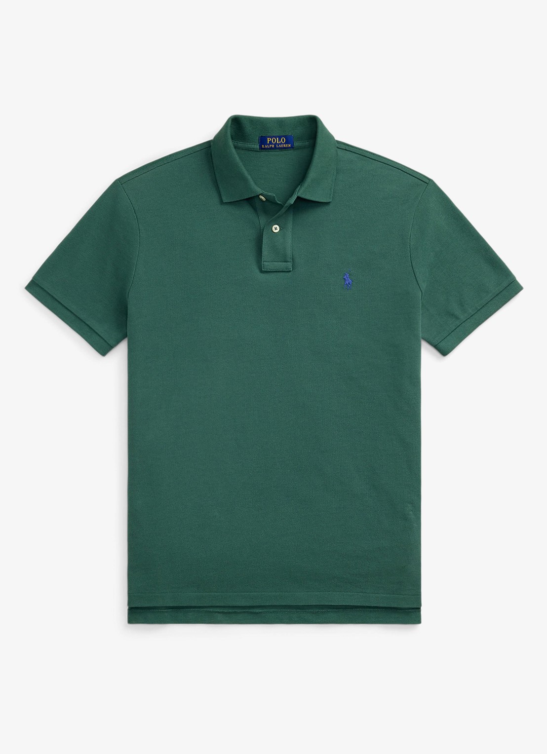 Ralph Lauren Custom slim fit polo van piqué katoen - voorkant 4 washed forest / donkergroen