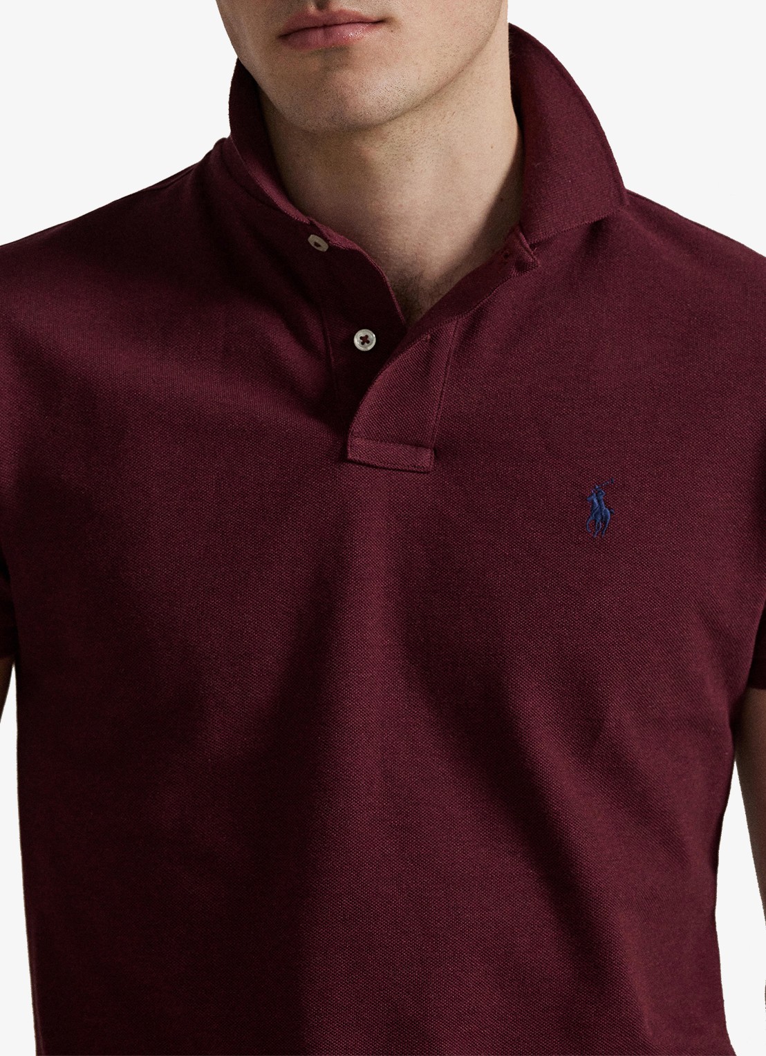 Ralph Lauren Custom slim fit polo van piqué katoen - detail 5 spring wine heather / wijnrood
