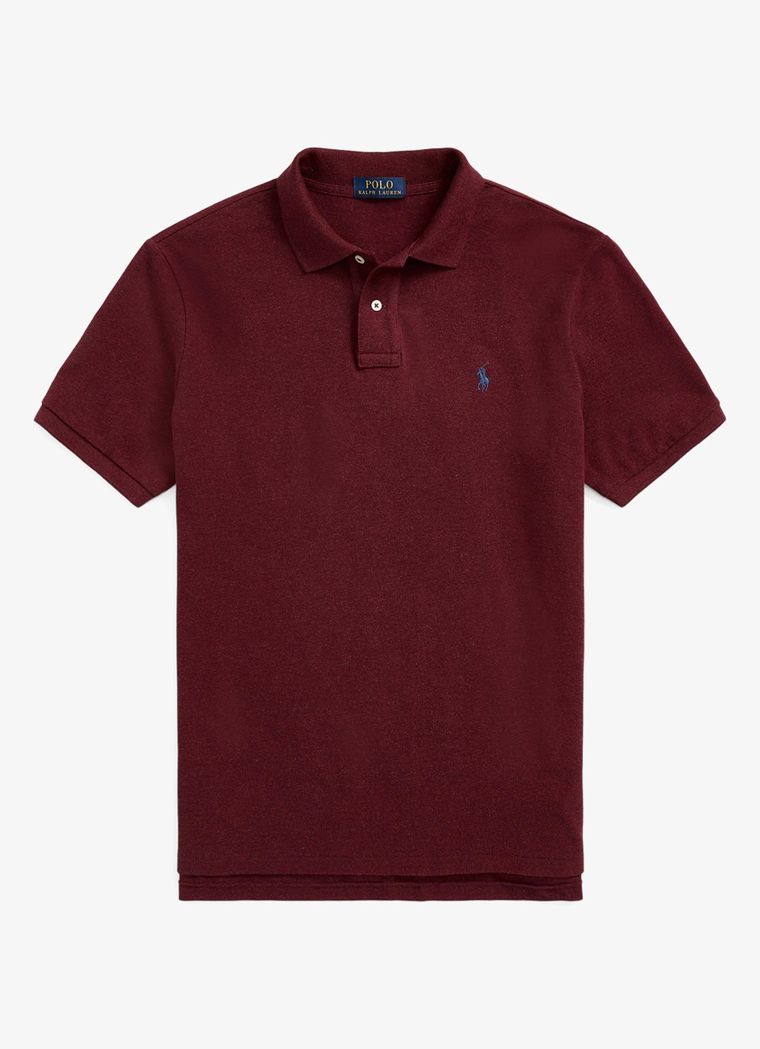 Ralph Lauren Custom slim fit polo van piqué katoen - voorkant 2 spring wine heather / wijnrood