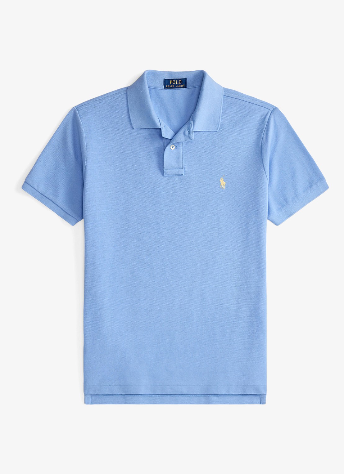 Ralph Lauren Custom slim fit polo van piqué katoen - voorkant 2 bristol blue - blauw