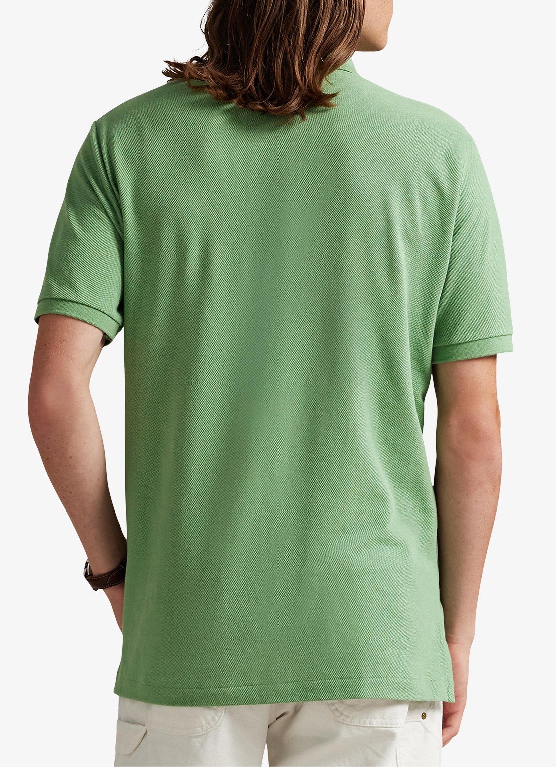 Ralph Lauren Custom slim fit polo van piqué katoen - achterkant outback green/c2451-47x0