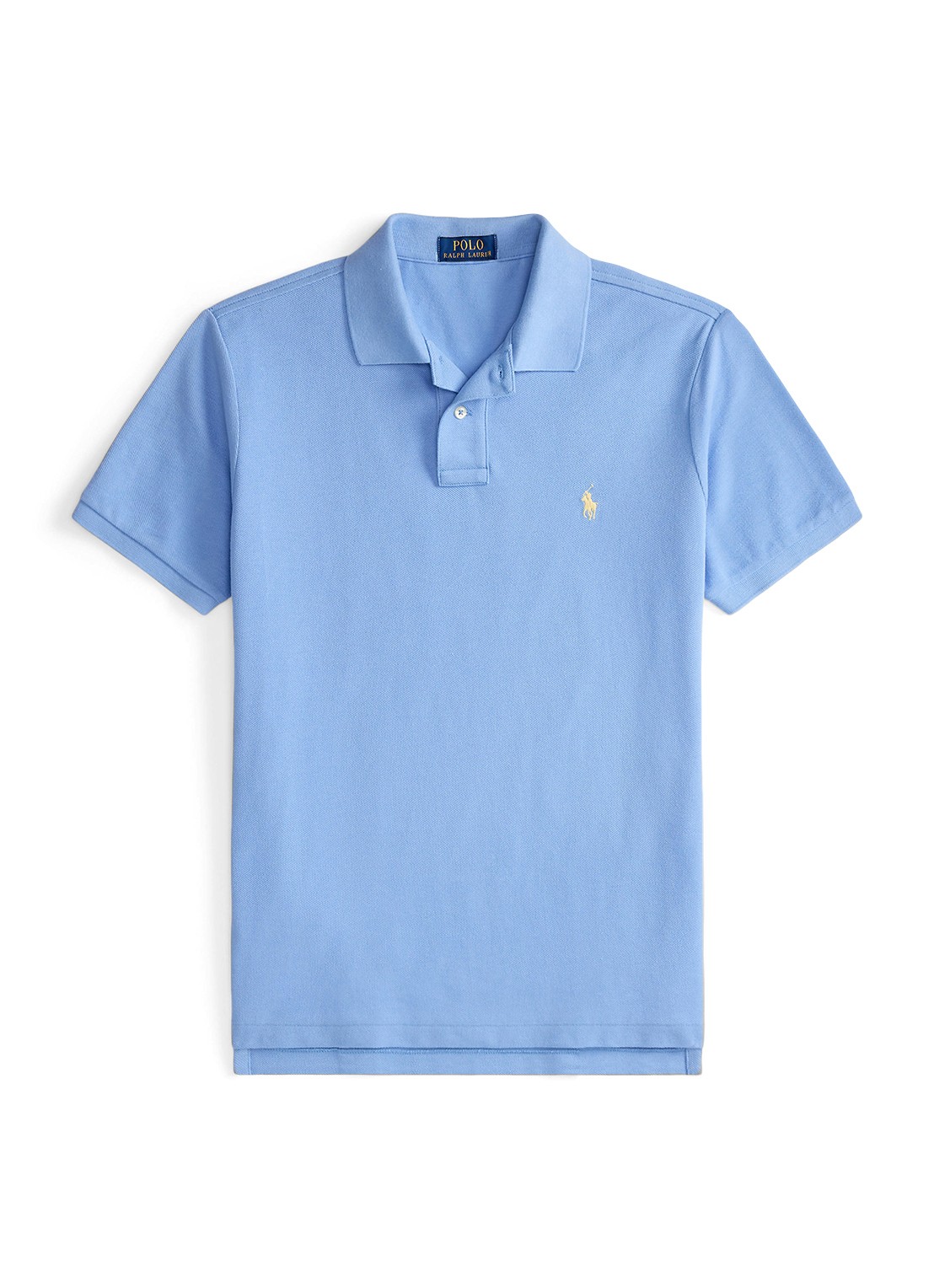 Ralph Lauren Custom slim fit polo van piqué katoen - voorkant 3 bristol blue - blauw
