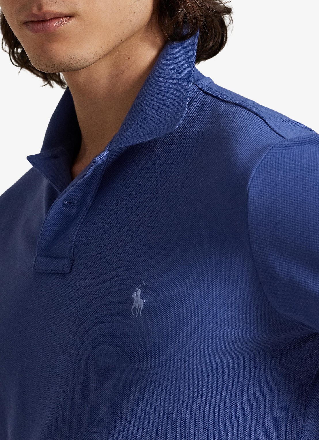 Ralph Lauren Custom slim fit polo van piqué katoen - detail 5 old royal/c7215-47ww