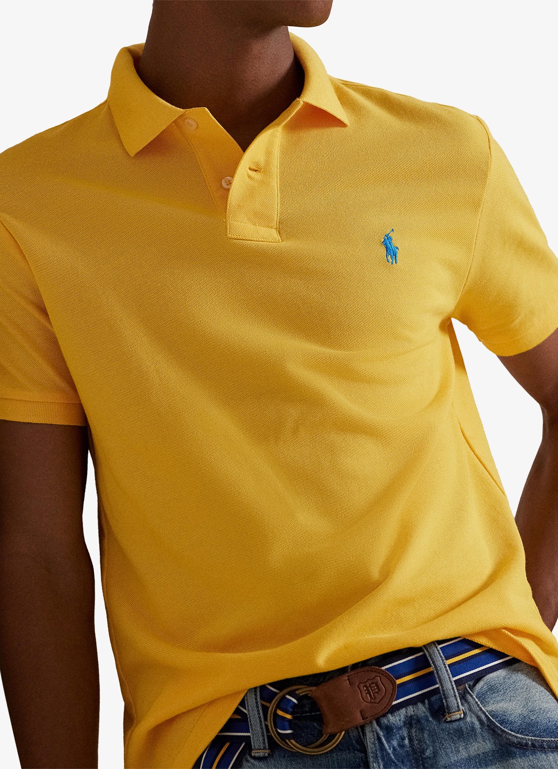 Ralph Lauren Custom slim fit polo van piqué katoen - detail 9 yellowfin/c7370
