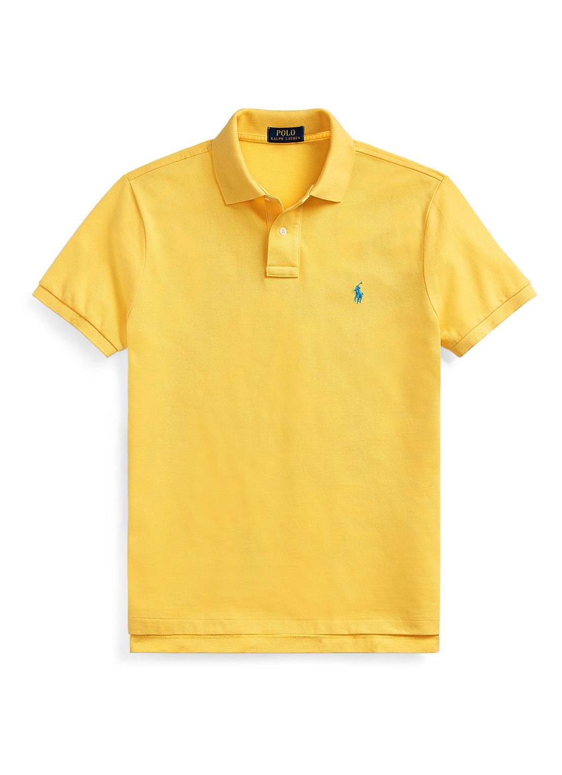 Ralph Lauren Custom slim fit polo van piqué katoen - voorkant 3 yellowfin/c7370