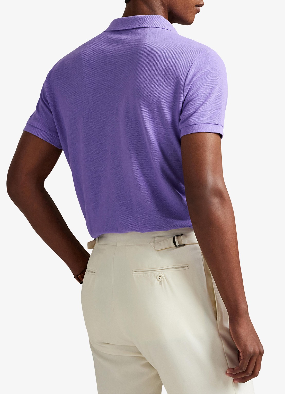 Ralph Lauren Custom slim fit polo van piqué katoen - achterkant cactus purple