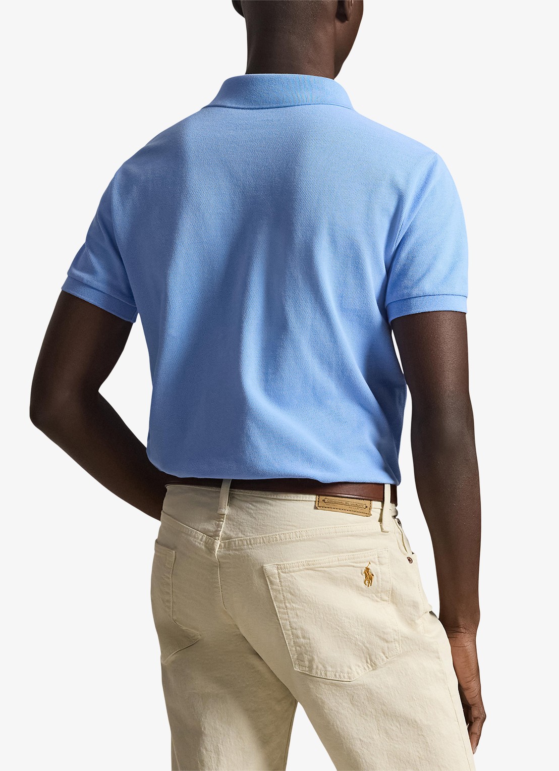 Ralph Lauren Custom slim fit polo van piqué katoen - achterkant blue lagoon/c8125-zy9g