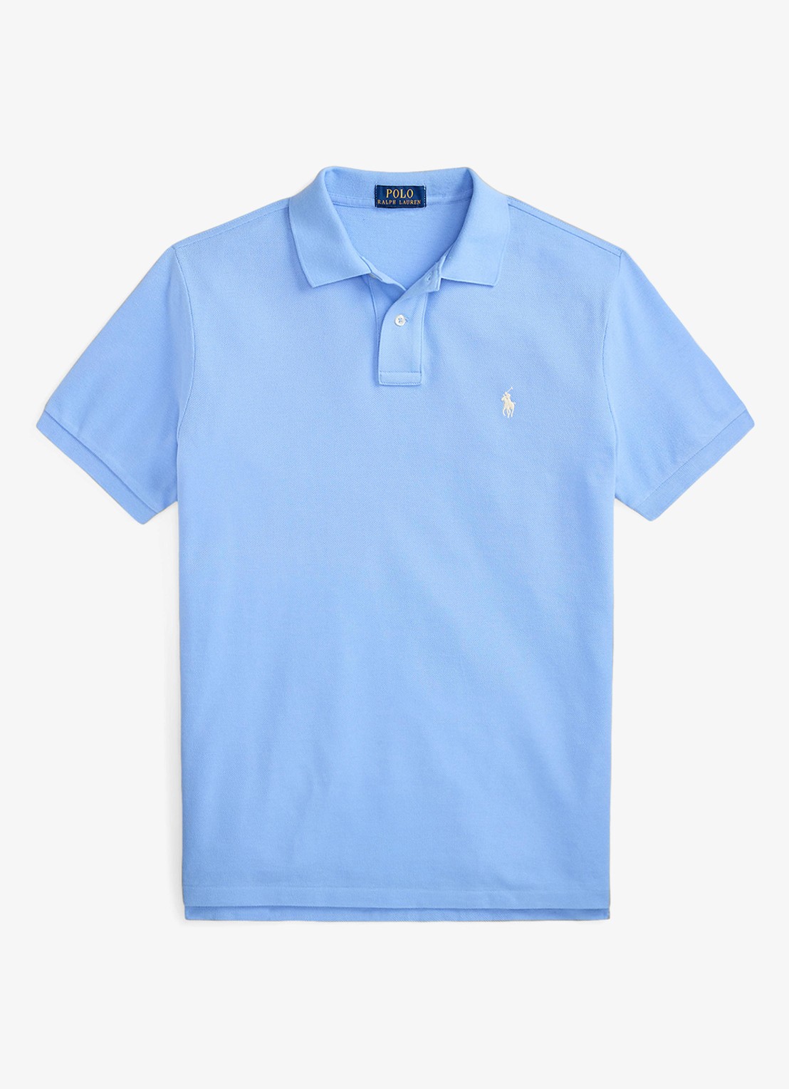 Ralph Lauren Custom slim fit polo van piqué katoen - voorkant 4 blue lagoon/c8125-zy9g
