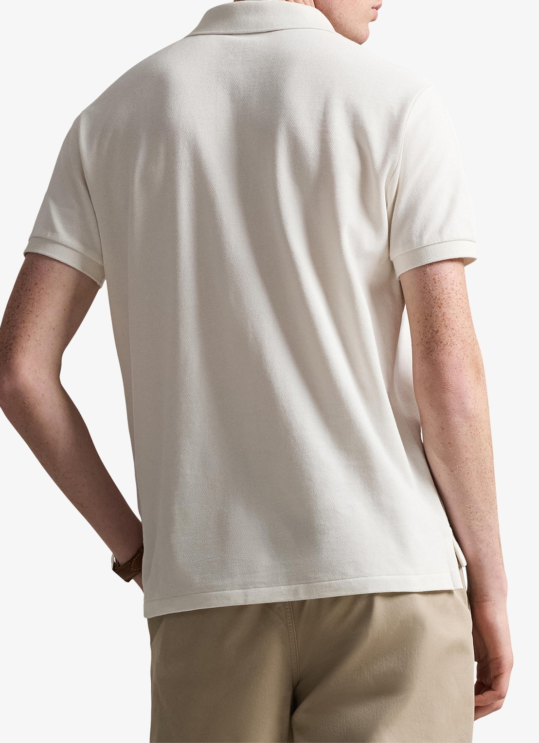 Ralph Lauren Custom slim fit polo van piqué katoen - achterkant antique cream/c7114-zxw3