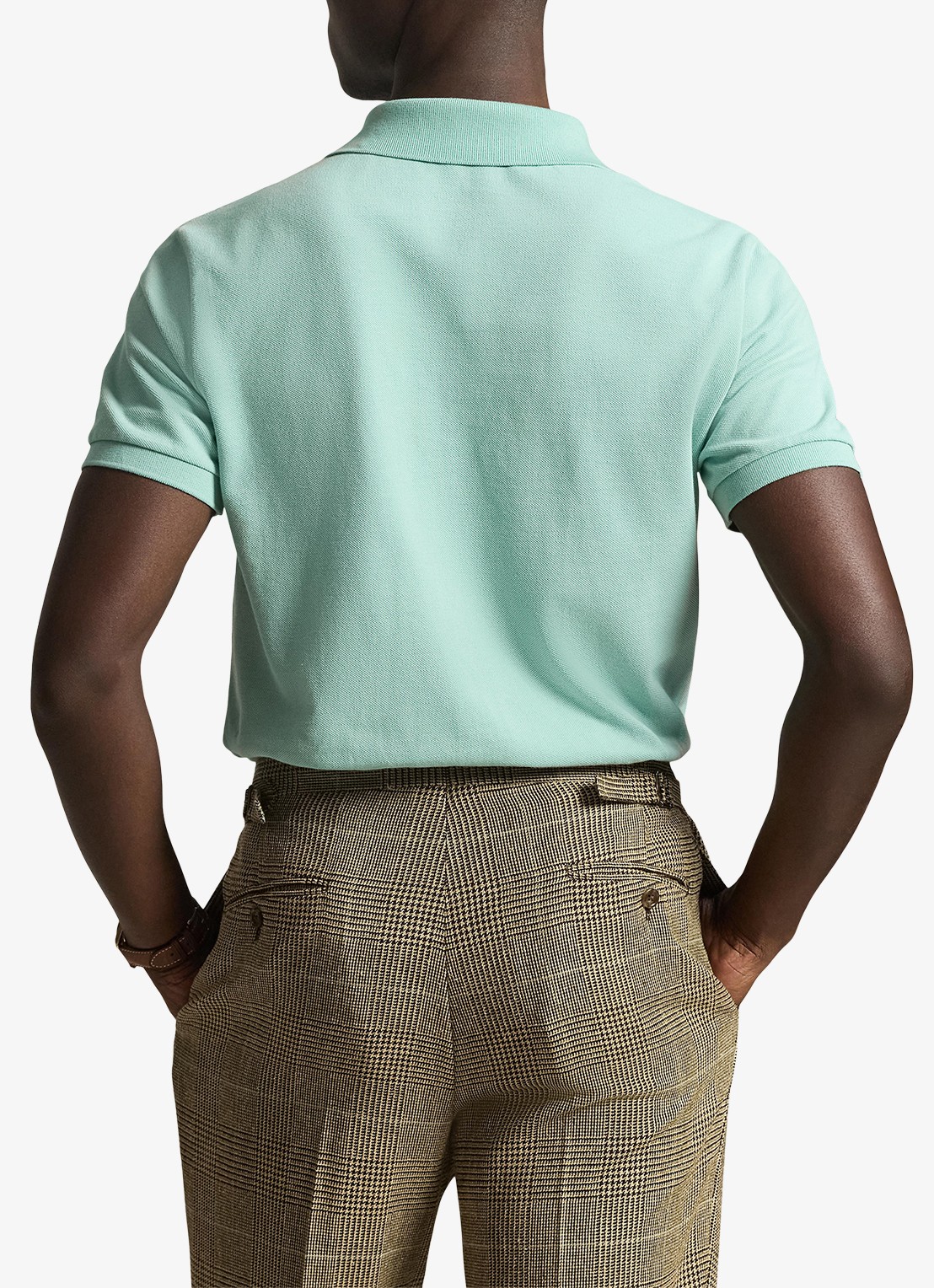 Ralph Lauren Custom slim fit polo van piqué katoen - achterkant celadon/c7109-zyv9