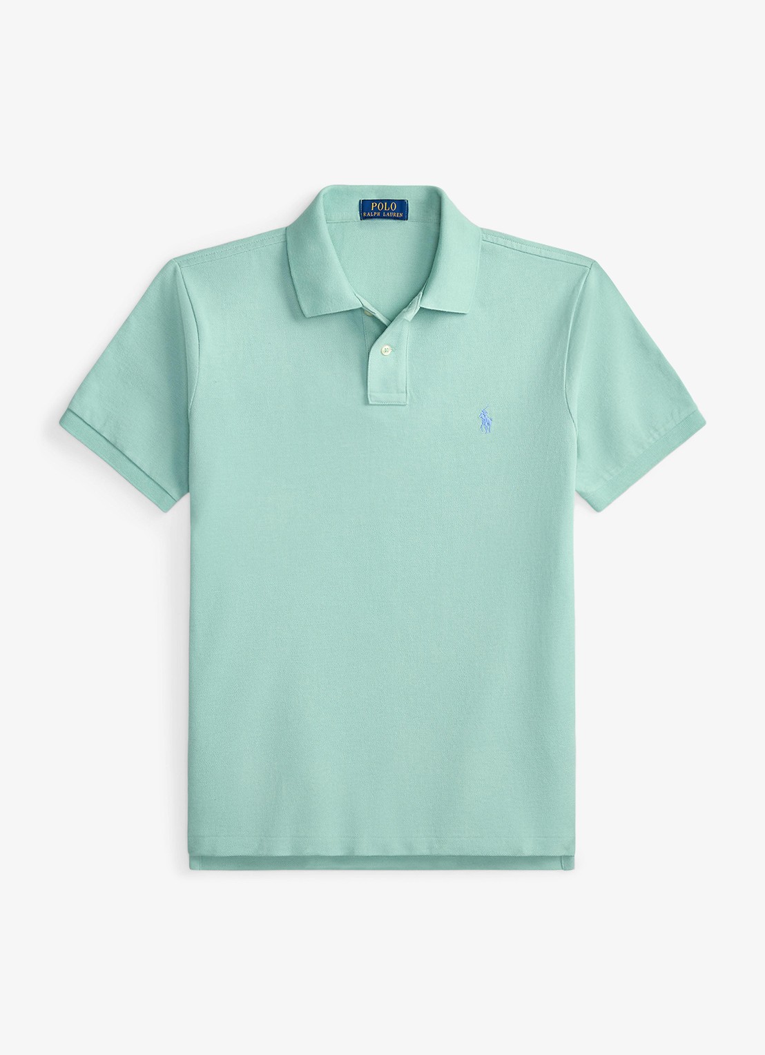 Ralph Lauren Custom slim fit polo van piqué katoen - voorkant 4 celadon/c7109-zyv9