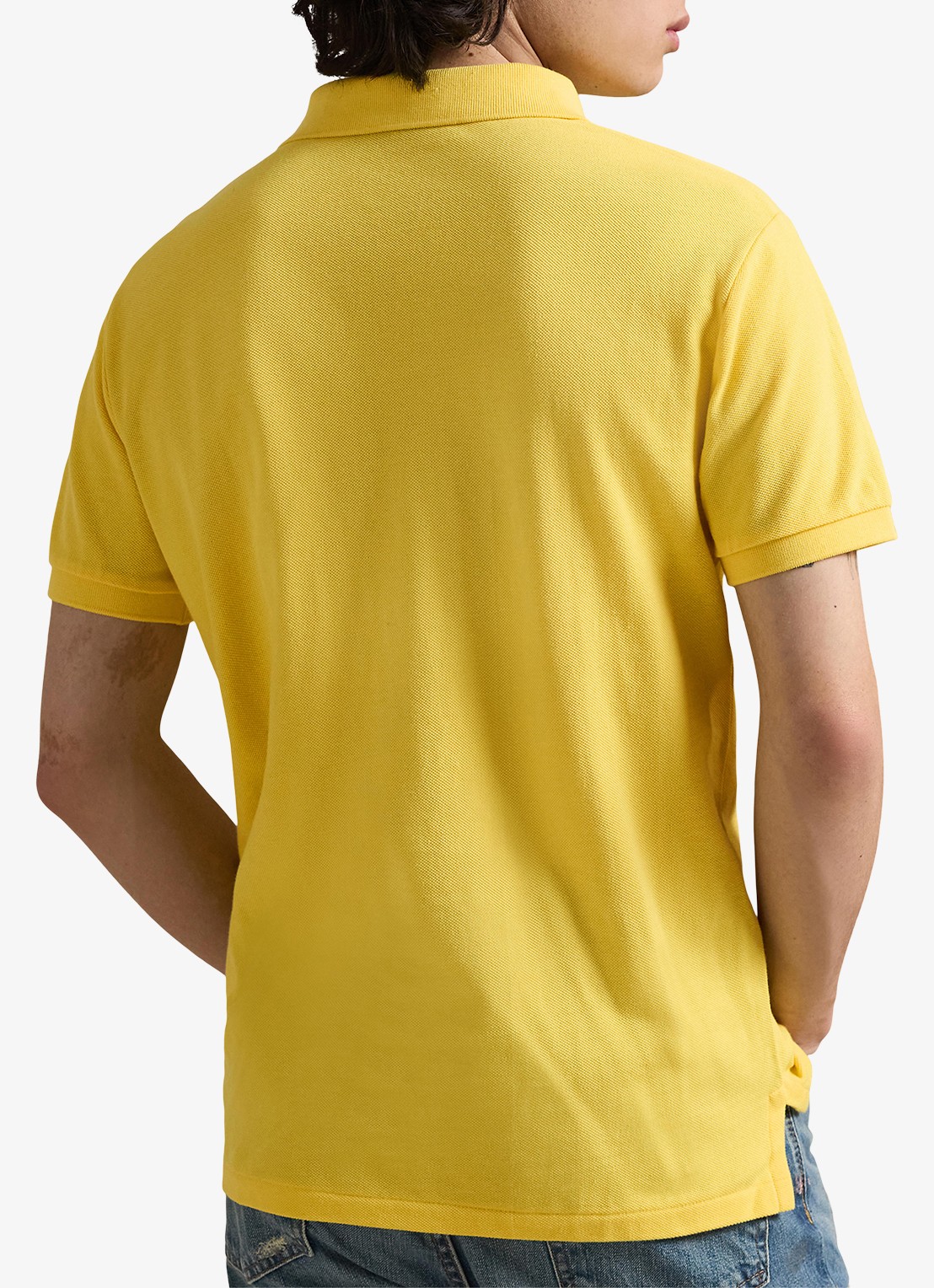 Ralph Lauren Custom slim fit polo van piqué katoen - achterkant 3 sunfish yellow/c7109-zxvx