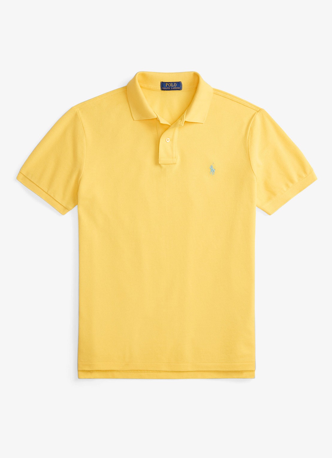 Ralph Lauren Custom slim fit polo van piqué katoen - voorkant sunfish yellow/c7109-zxvx