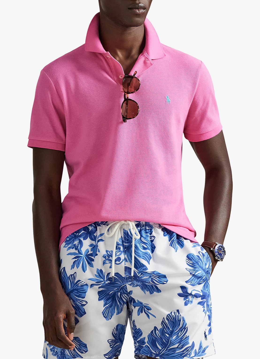 Ralph Lauren Custom slim fit polo van piqué katoen - detail 4 baja pink/c6995-zyvc
