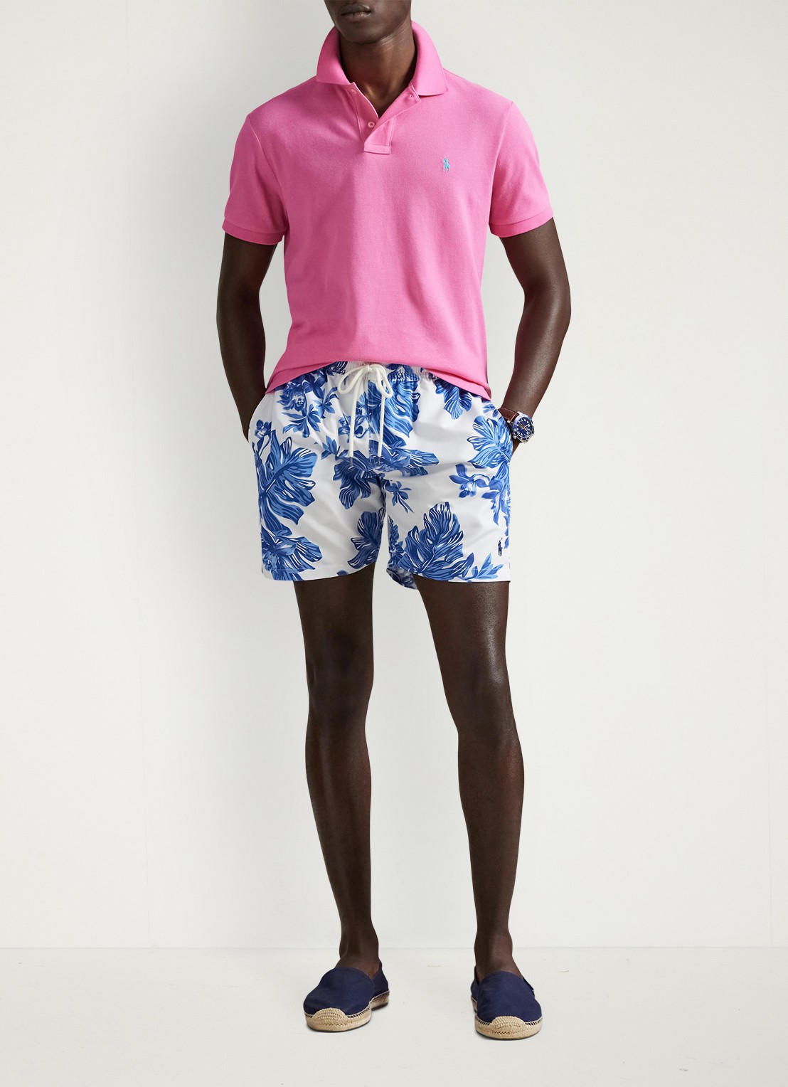 Ralph Lauren Custom slim fit polo van piqué katoen - voorkant 2 baja pink/c6995-zyvc