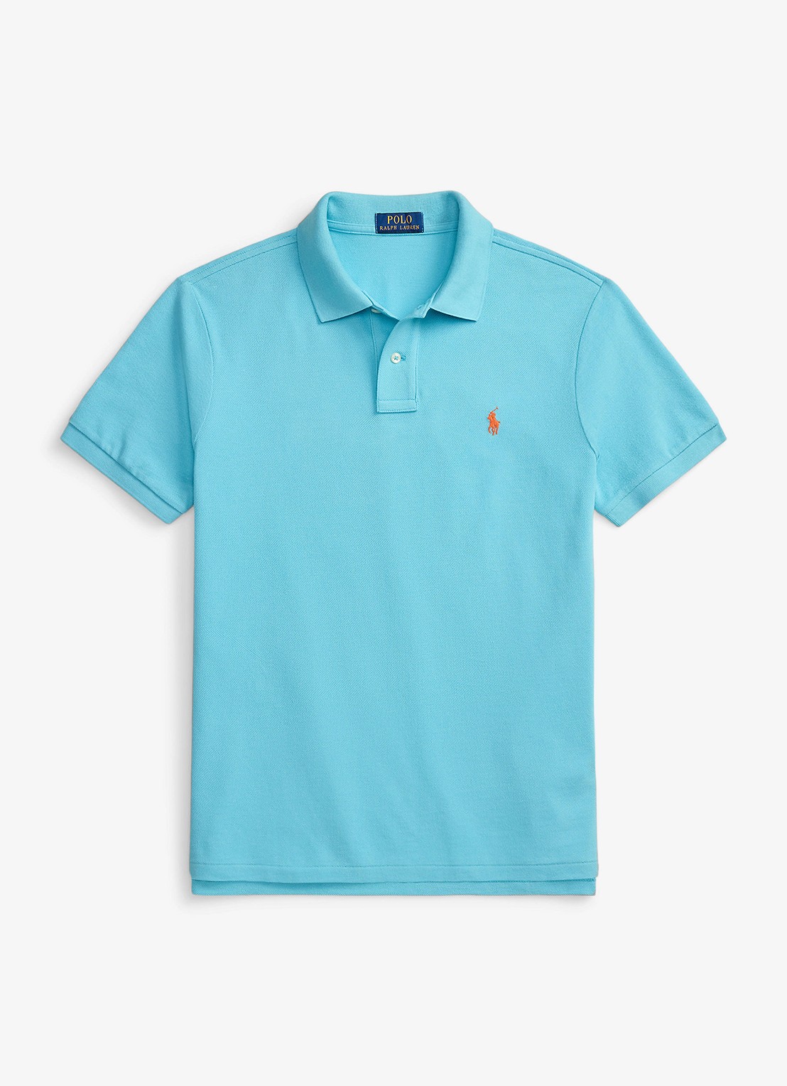 Ralph Lauren Custom slim fit polo van piqué katoen - voorkant 2 perfect turquoise/c2240-zyv8