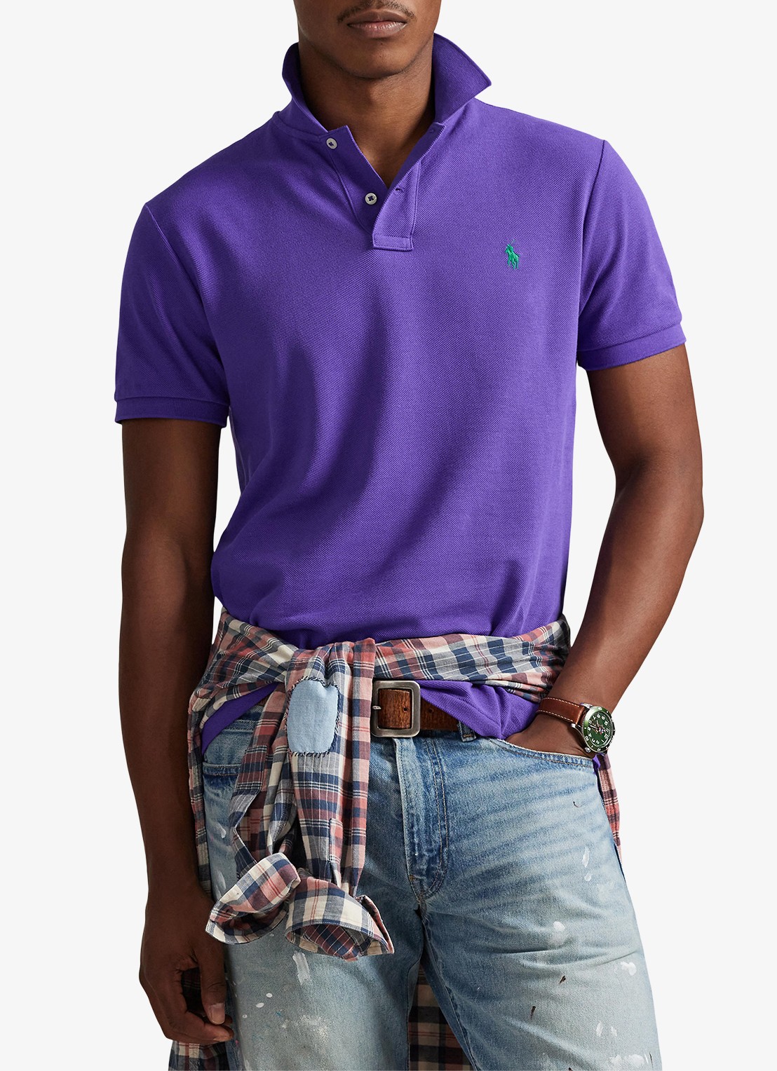 Ralph Lauren Custom slim fit polo van piqué katoen - detail 3 cabana purple/c5223-zywt
