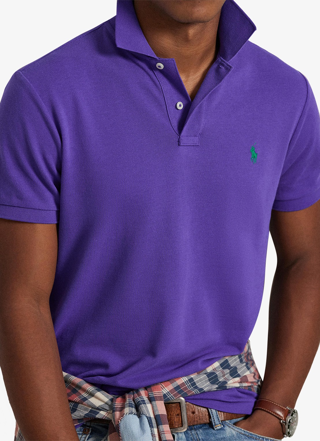 Ralph Lauren Custom slim fit polo van piqué katoen - detail 4 cabana purple/c5223-zywt