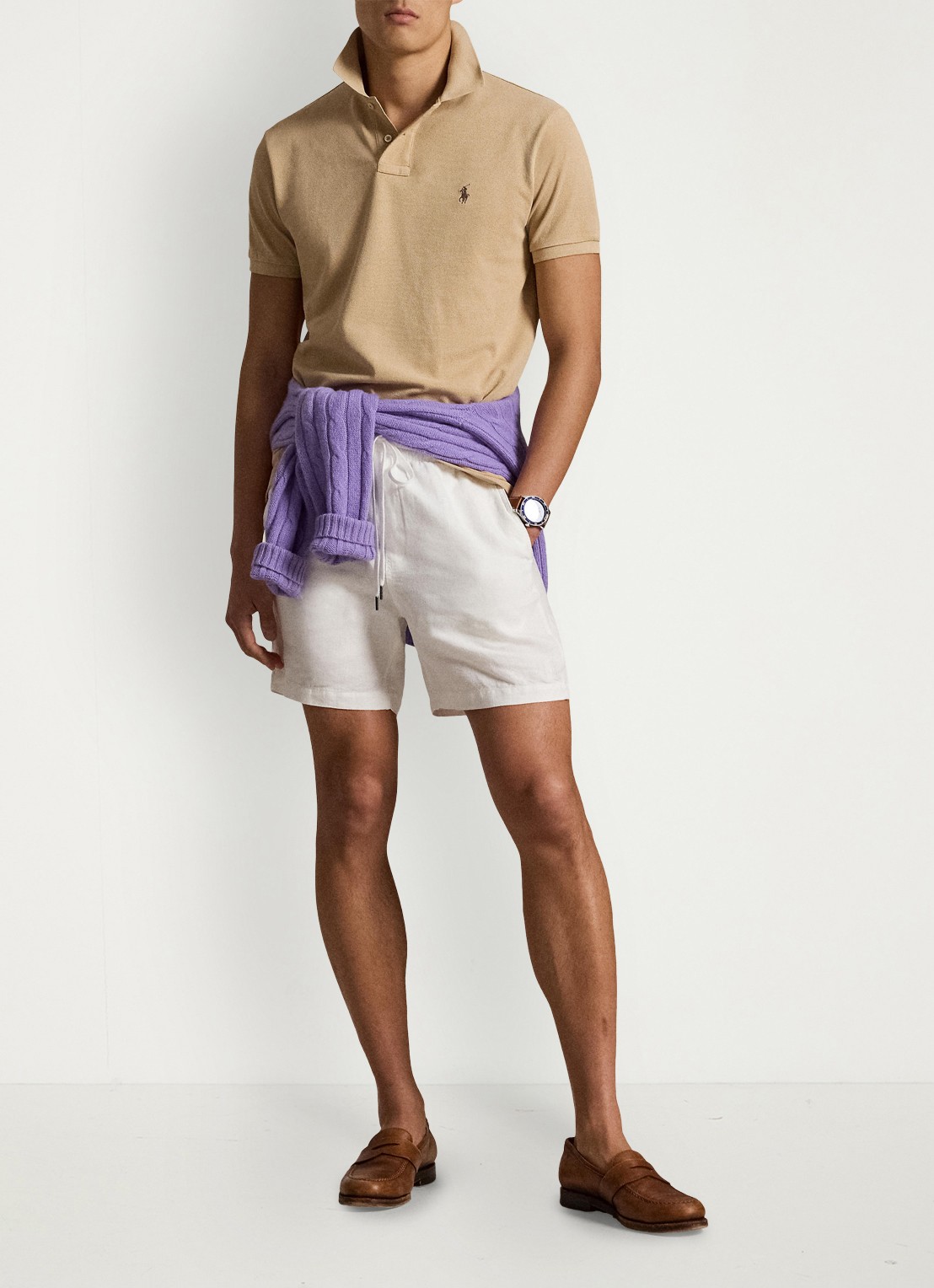 Ralph Lauren Custom slim fit polo van piqué katoen - detail 4 vintage khaki / khaki