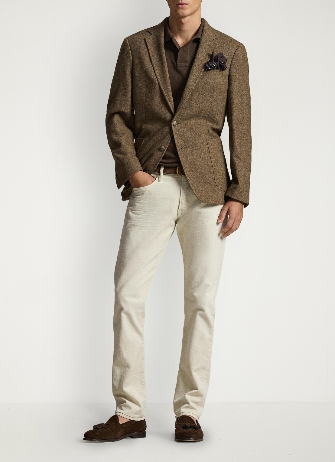 Ralph Lauren Custom slim fit polo van piqué katoen - detail nutmeg brown / bruin