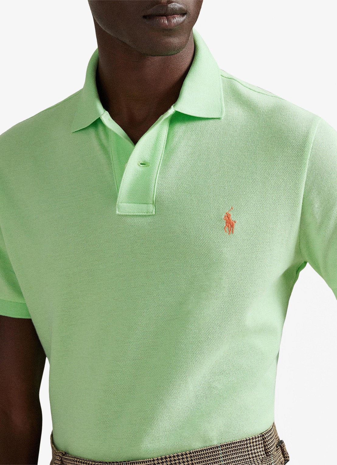 Ralph Lauren Custom slim fit polo van piqué katoen - detail 4 cruise lime/c2113-zyva